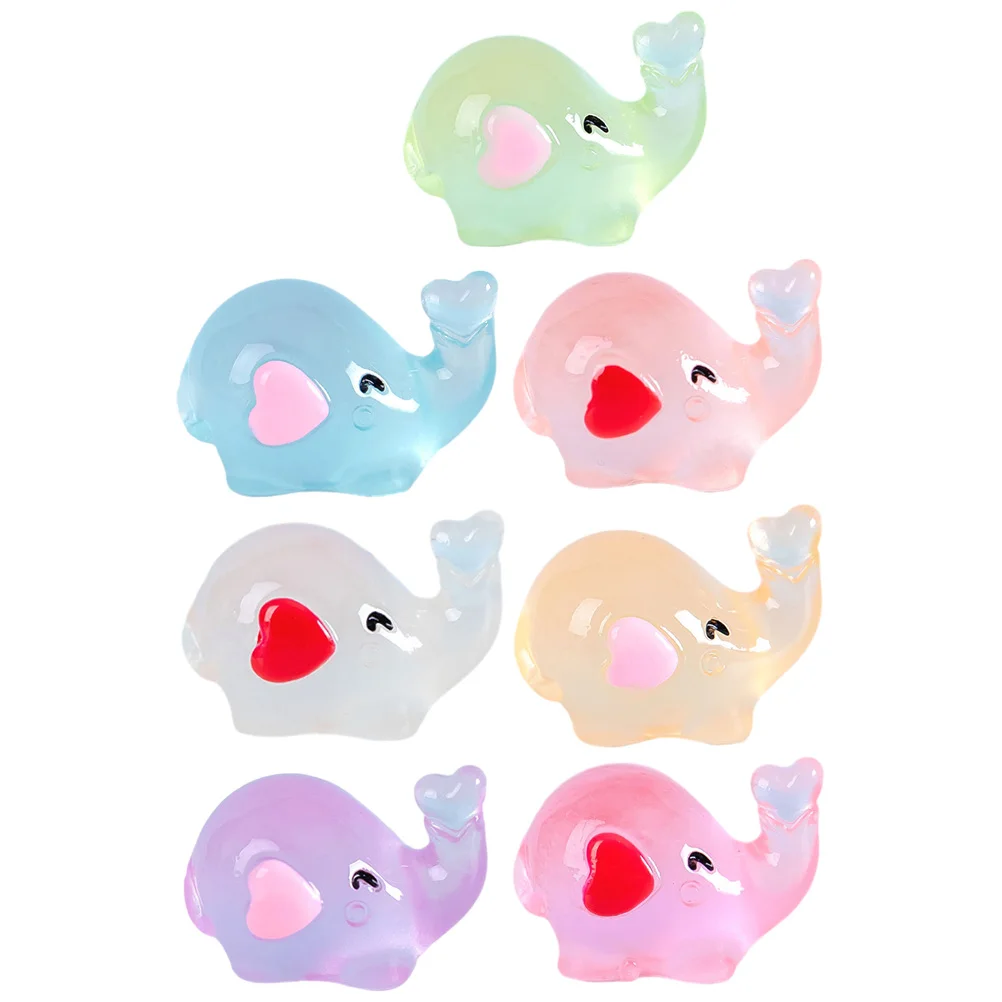 

7 Pcs Outdoor Elephant Decorations Resin Tiny Miniature Elephants