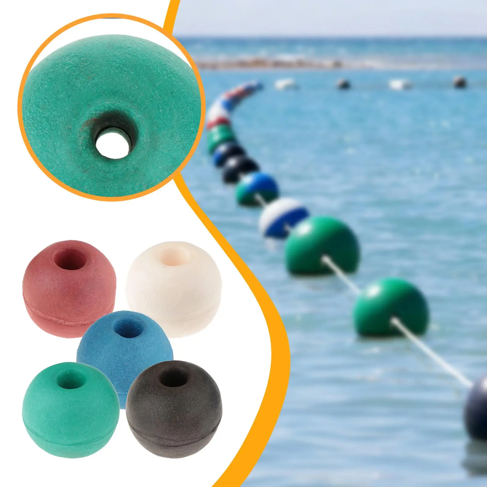 

Веревочный поплавок, рыболовный маркер, отверстие 1,5 см, 10 см, водный якорный буй для рыболовной сети, предупреждающие линии для плавания