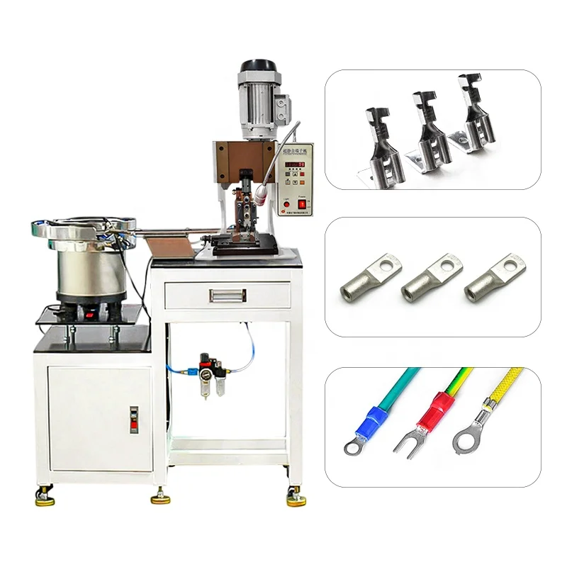 Semi-automatic single terminal wire crimping machine loose terminal wire crimping machine with vibrating plate terminal machine