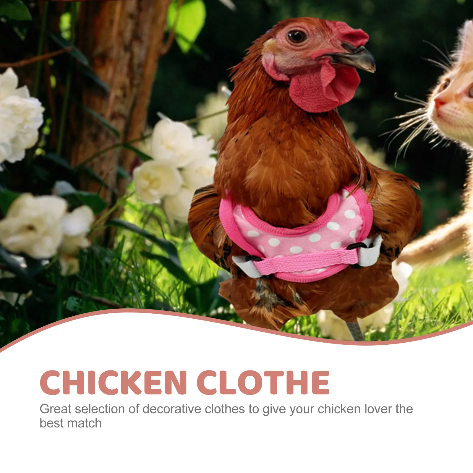 

Adjustable Chicken Harness With Leash Hen Pet Vest Rooster Costume Supply Durable Polyester Harness For Outdoor Walks Leash