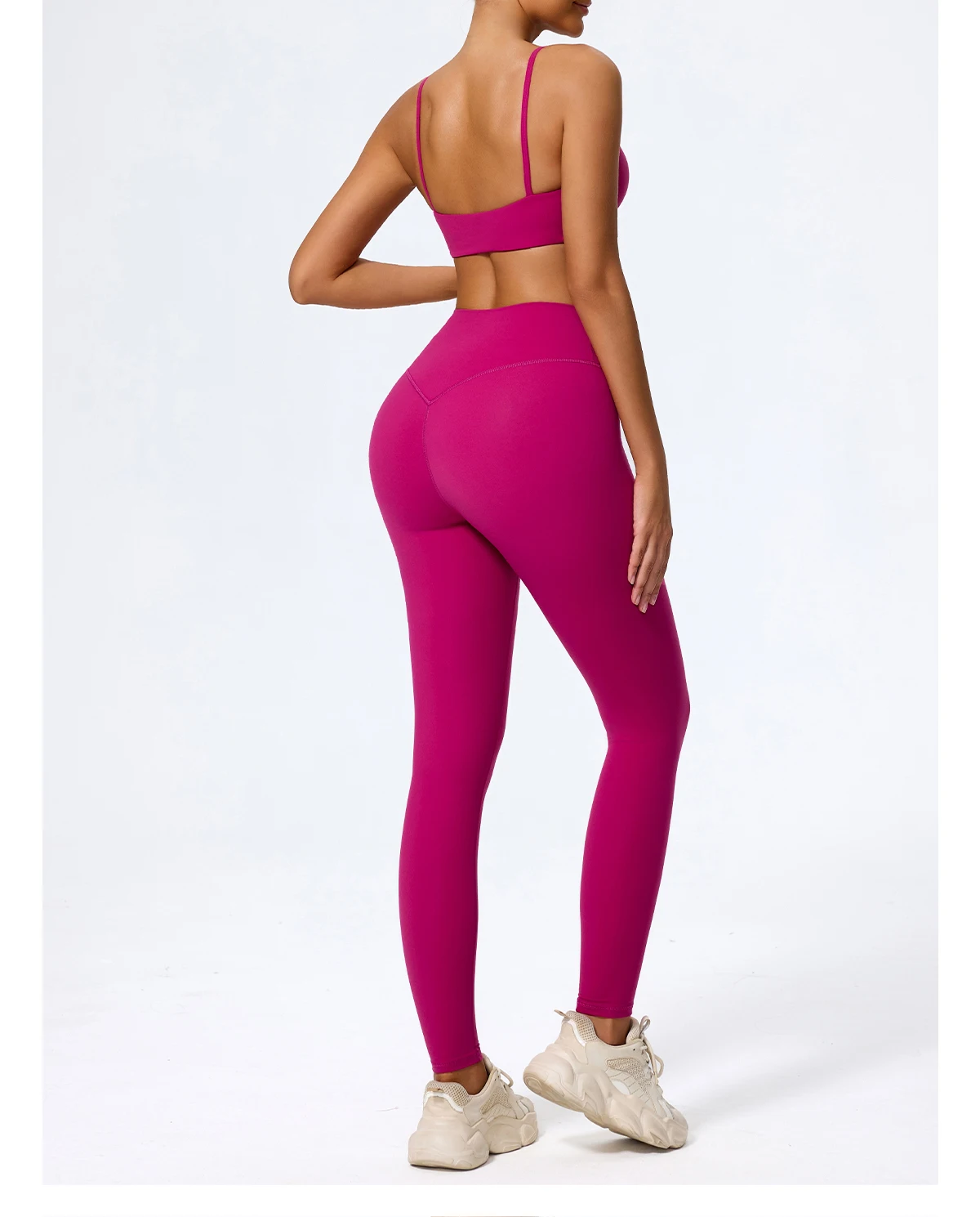 Ctenkevet Sommer Damen 2-teiliges Ärmelloses Sportset, Zweiteiliges Yoga-Set für Frauen, Hochgeschnittene Atmungsaktive Leggings, Sportbekleidung für Damen – Detail 11