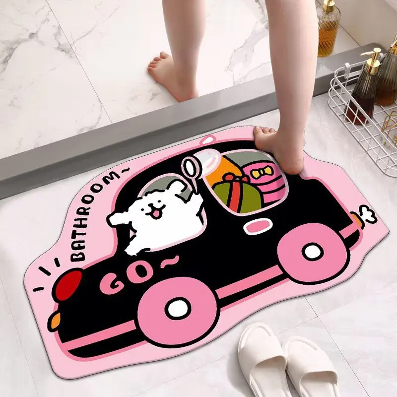 

Cartoon cute puppy Diatom mud bathroom absorbent floor mat Cartoon bathroom toilet non-slip and wear-resistant entrance mat