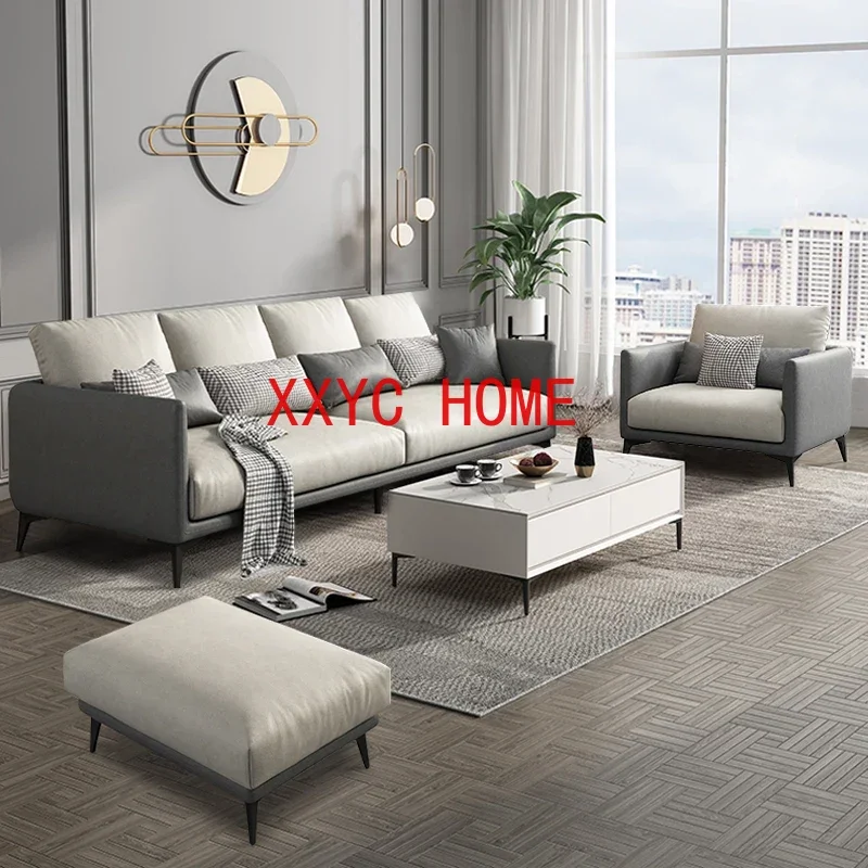 Nordic Disposable Faux Leather Small Apartment Italian Art Latex Soft Sofa