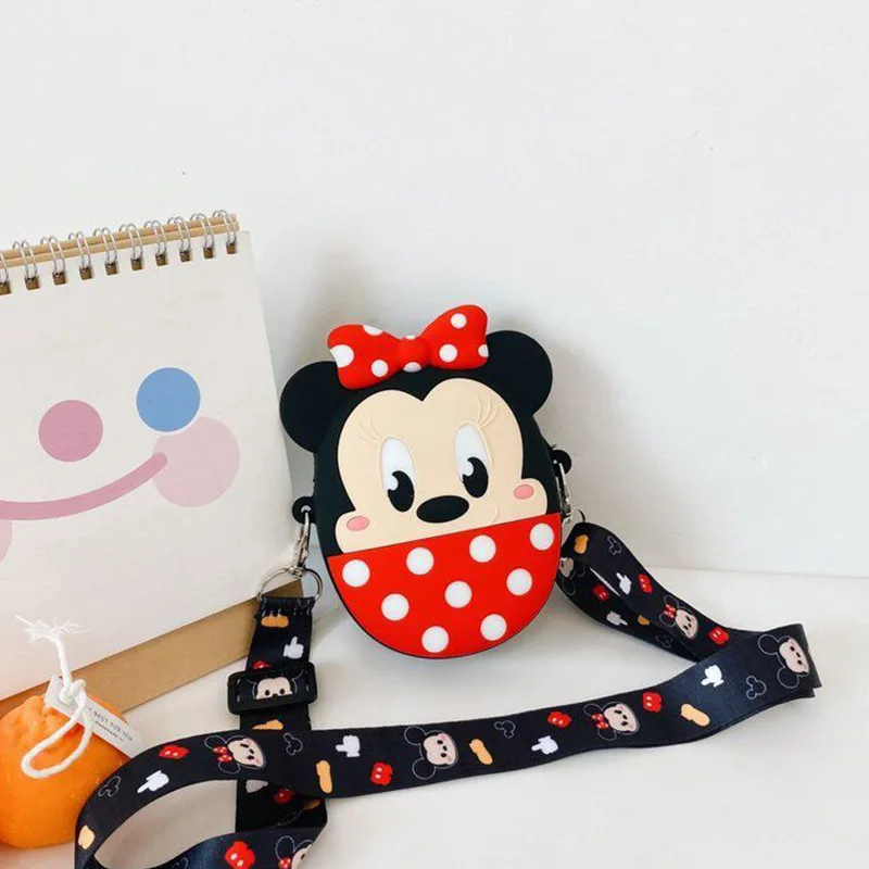 11cm żel krzemionkowy Disney regulowany StrapMickey Minnie Mouse Crossbody portmonetka dzieci torebka na ramię regulowany pasek na wakacje