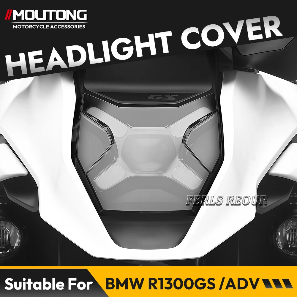 Headlight protector/lens cover for BMW Adventure R 1300 GS GS1300 ADV motorcycles 2023-2026, available in clear and grey
