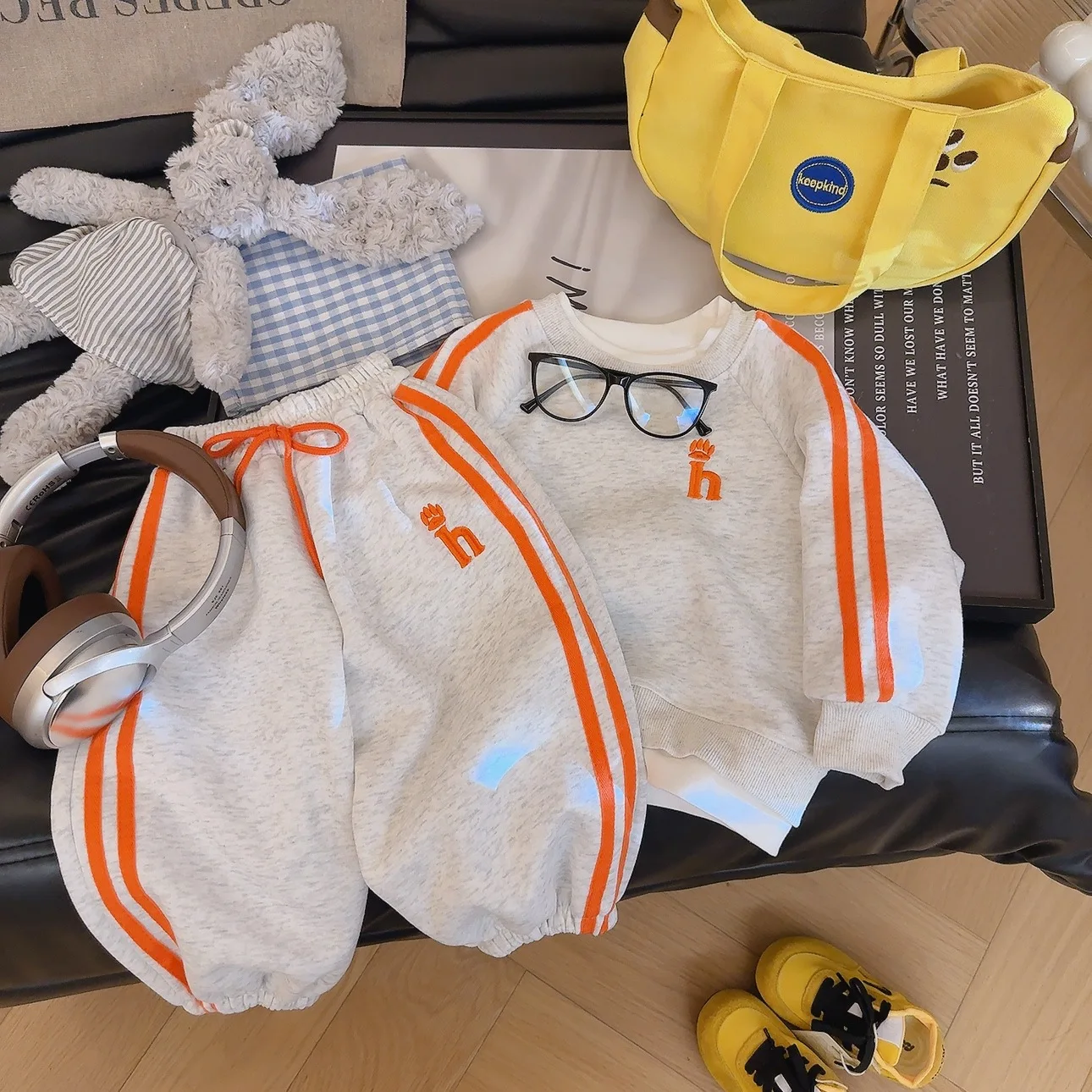 2026 Frühling Herbst Kinderbekleidungssets Jungen Mädchen Langarm-Sweatshirt mit Stickerei + Hose 2-teiliger Kinder-Trainingsanzug 1-14 Jahre – Detail 7