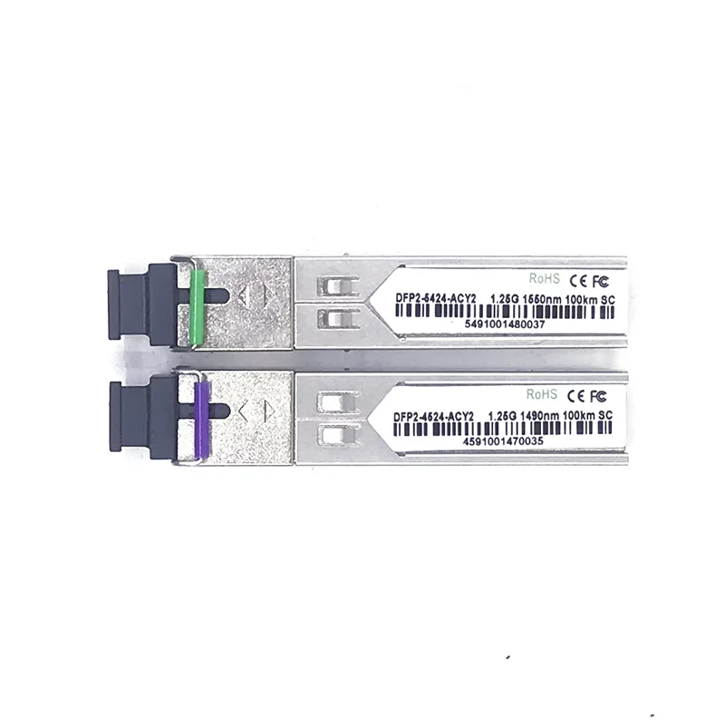 

2PCS 1 pair DFP2-4524-ACY2 Tx1490nm Rx1550nm DFB laser 1G single mode Bidi SFP 100km SC 1.25G SFP