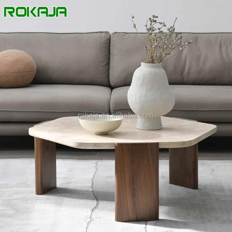 Irregular Shape Art Coffee Table Marble Side Table Light Extravagance Hexagonal Corner Table Apartment Nordic Modern