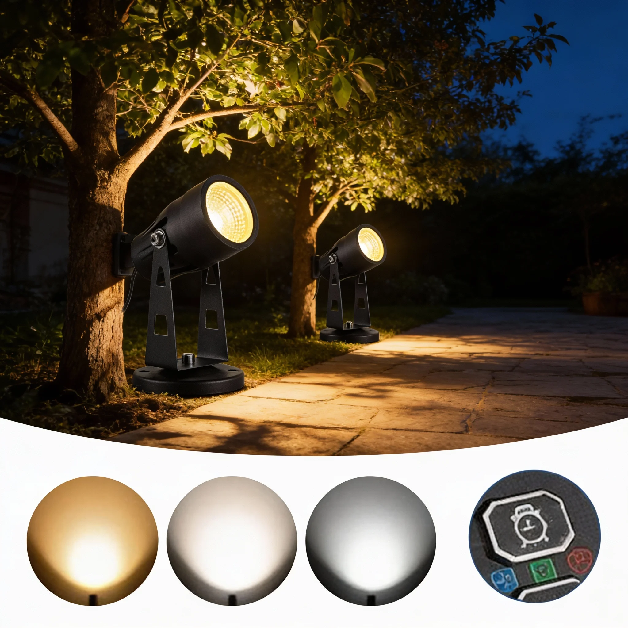 

2-Pack Led Indoor Spotlights, 3000K/4000K/6000K, Dimmable Indoor Lights, 3W, Dimmable Floor Spotlights, Suitable for Plants, Indoor Vertical Lighting with Automatic On/Off Timer, Suitable for Photos, Artwork, Decorative Lighting