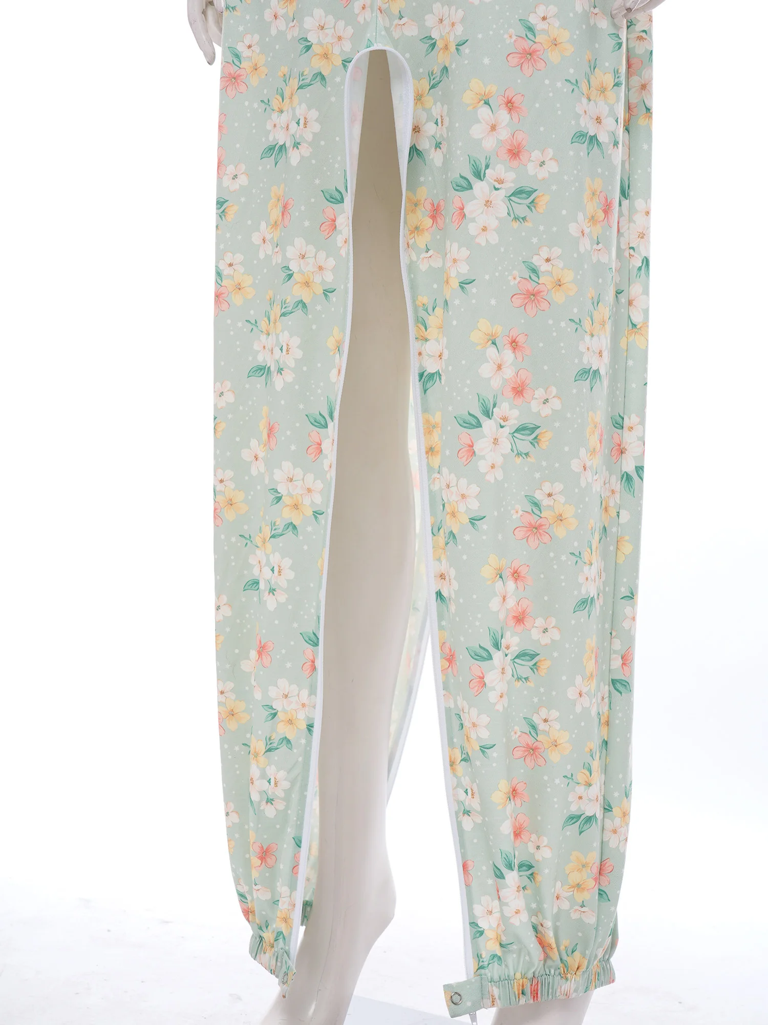 Dementia Special Needs for Women Elderly Alzheimers Adaptive Rompers Zipper at Back Legs Long Sleeve Anti-strip Full Jumpsuit image 4