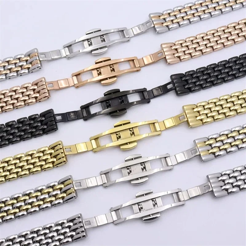 10mm 12mm 14mm 16mm Edelstahl-Uhrenarmband für Damen in Silber, Gold, Schwarz, Roségold, passend für jede Marke – Detail 3