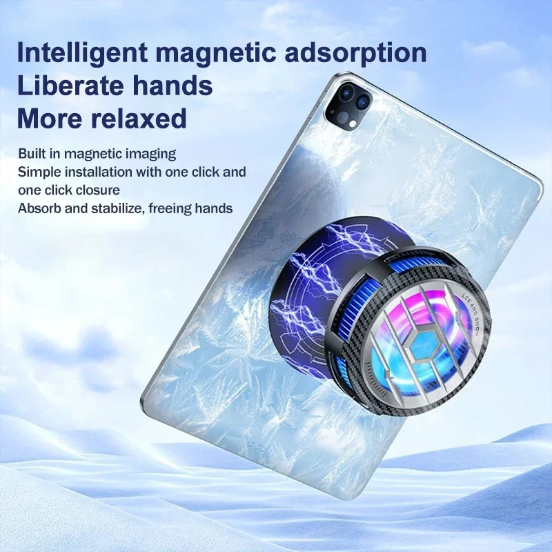 X80 Tablet Cooler Magnetic Semiconductor Fast Cooling Fan Radiator for IPad/Android/Laptop PUBG 2 Gear Adjustable Cool Heat Sink