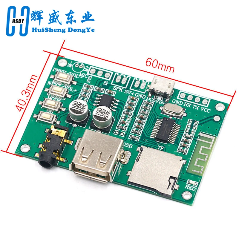 BT201 Dual Mode 5.0 Bluetooth Lossless Audio Power Amplifier Board Module Tf Card U Disk Ble Spp Serial Port Transparent Trans