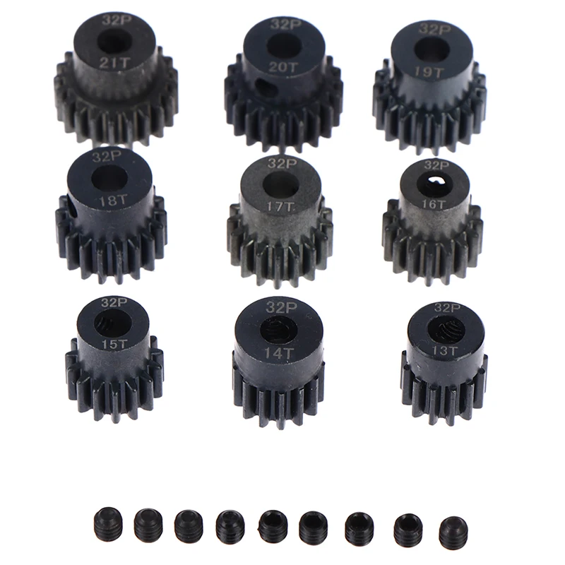 32P M0.8 5mm Black Steel Metal Pinion Motor Gear For 1/10 Rc Model Car