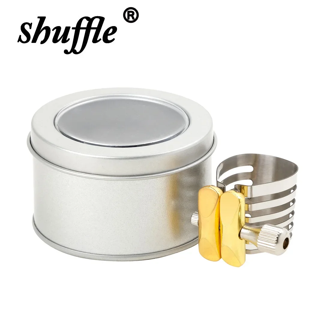 

Shuffle Soprano/Alto/Tenor Saxophone Headjoint Adjustable Saxophone Mouthpiece Single Screw Fastening Clip Stainless Steel Parts