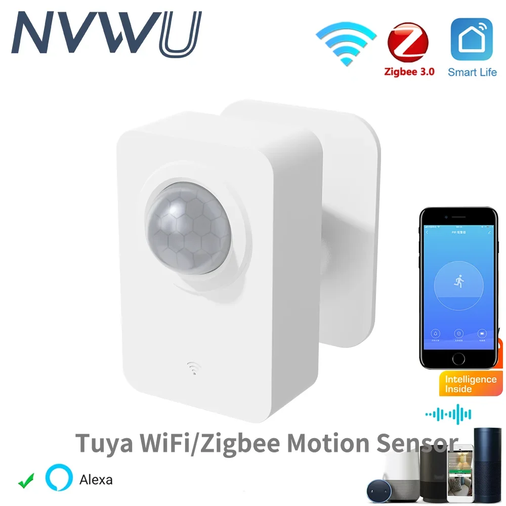 

Tuya WiFi Zigbee PIR датчик движения для умной домашней автоматизации охранная сигнализация детектор удаленная работа с Alexa