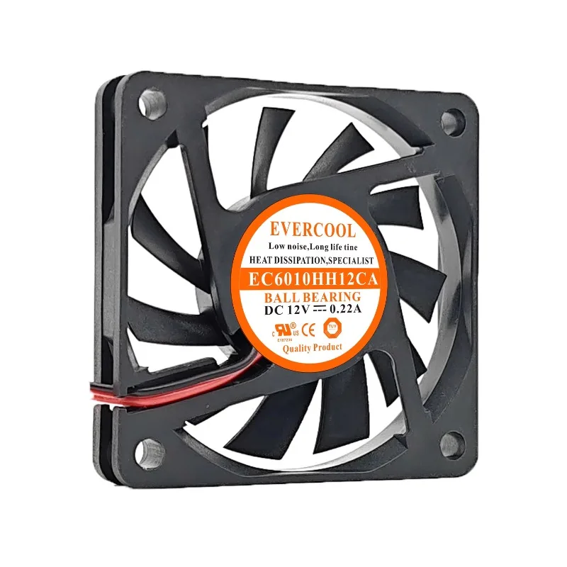 New Cooler Fan for EVERCOOL EC6010HH12CA 6cm 6010 12V 0.22A Cooling Fan 60*60*10MM