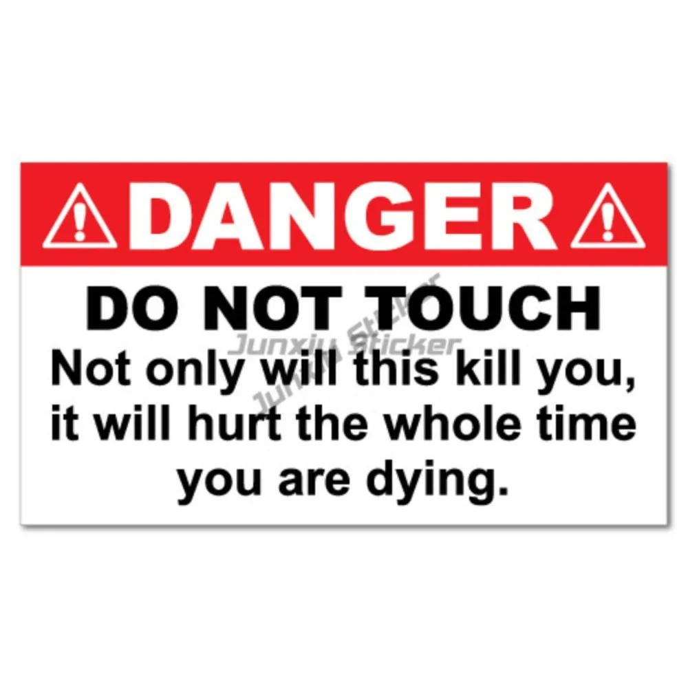 

Danger Do Not Touch Animal Sticker Funny Car Stickers Motorcycle Stickers Custom Car Decoration Suv Covers Outdoor Decals
