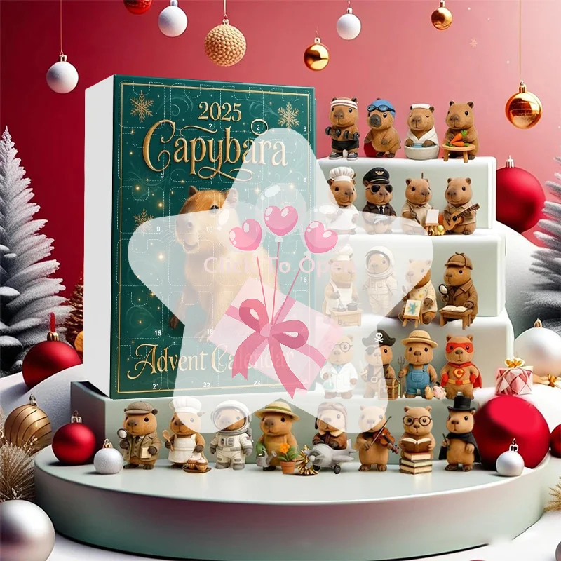 

Christmas Countdown Calendar Featuring Charming Capybara Christmas Tree Pendants