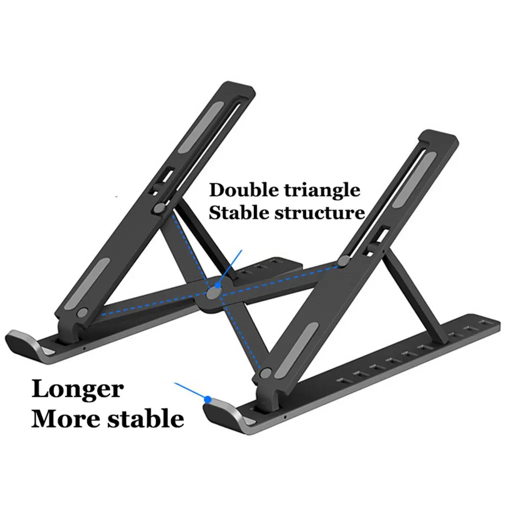 Laptop Stand For Under 14'' Notebook 7 Holes Adjustable Foldable Stand Bracket Laptop Holder Non-slip Riser For Tablet