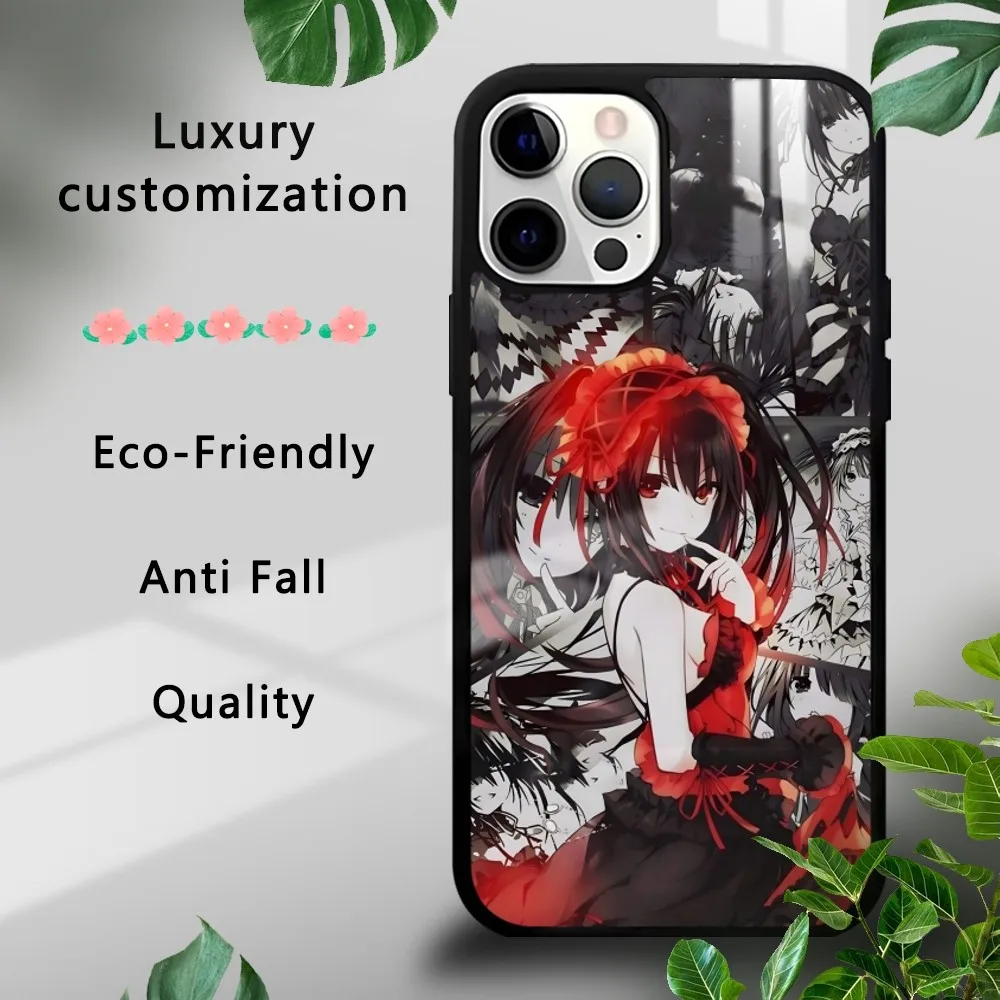 Tokisaki Kurumi fecha A Funda de teléfono en vivo para iPhone 16 15 14 13 12 11 Pro Xs Max Mini Plus Celulares Funda dura