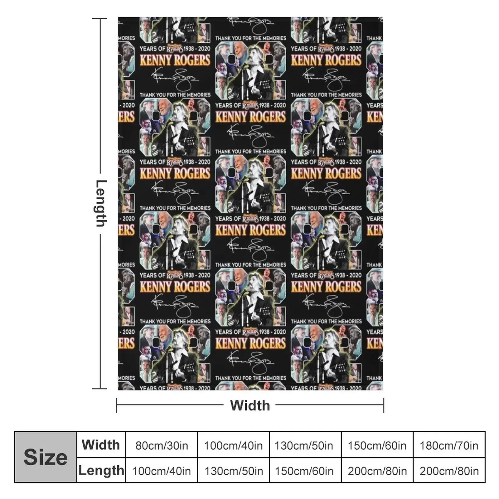 82 years of Kenny Rogers thank you for the memories signature Throw Blanket cosplay anime Baby Thermal Blankets