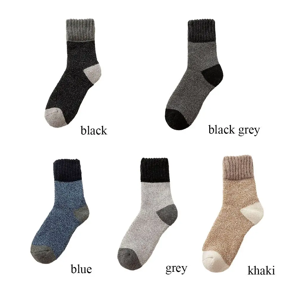 Men Winter Cold-resistant Woollen Socks Super Warm Socks in Tube with Thicker Cashmere All-match Retro Snow Casual Average Yards