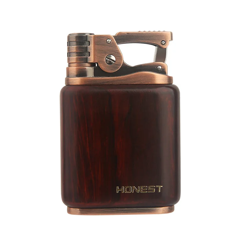 Antique sandalwood shell kerosene lighter, retro kowtow machine, creative and personalized windproof lighter series