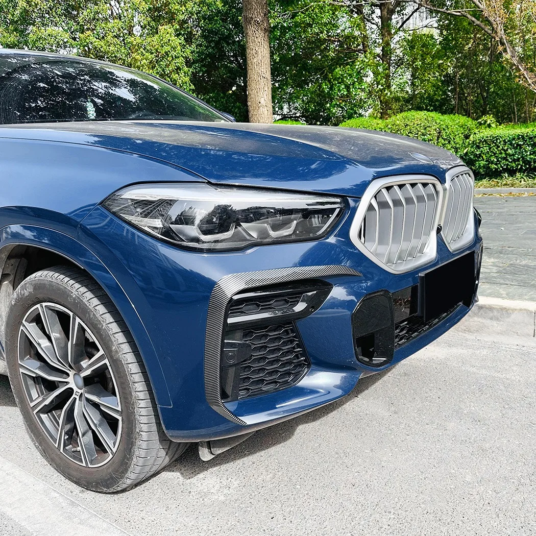 لسيارات BMW X6 G06 2019-2022 M الرياضة الجبهة الضباب ضوء غطاء المصباح المصد الكسوة صب الحاجب الجفن ألياف الكربون كروم الديكور