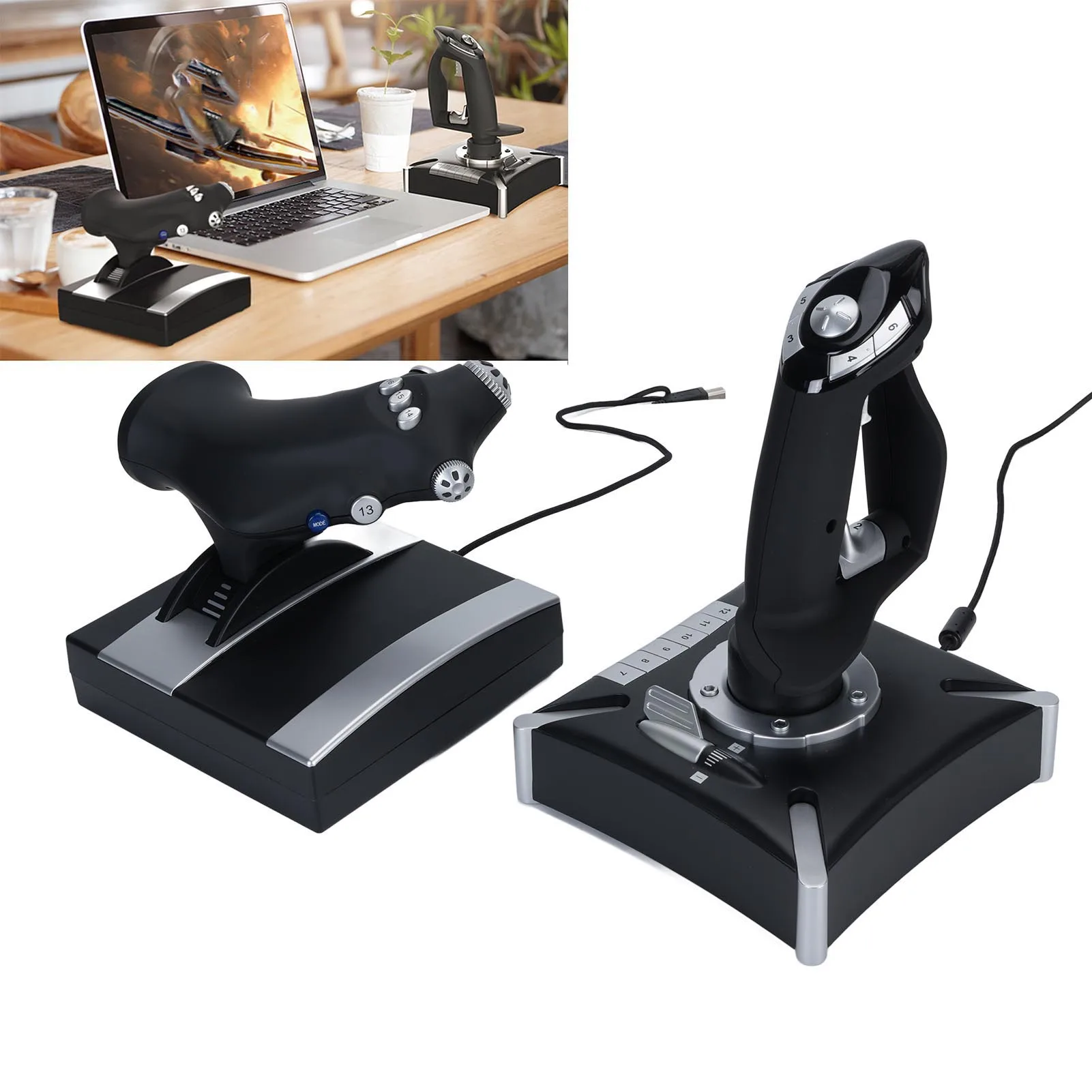 Joystick de simulation de vol avec fonction de vibration, contrôle du simulateur de vol pour la série X S Wins7 8 10 11