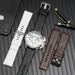 For DIESEL Genuine Leather Strap DZ7311 DZ7332 DZ4318 DZ4323 Watch Band Black Brown white men's Bracelet 22mm 24mm 26mm 28mm 30m