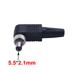 1 pz 90 gradi maschio 5.5x2.1mm tipo L spina DC Power spina maschio DC con tappo di saldatura dado