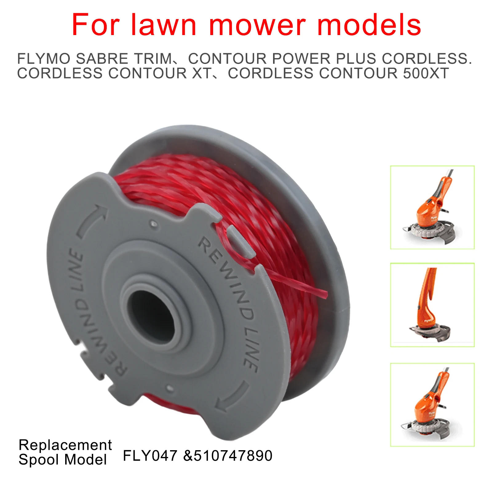 Trimmer Spools Line And Cover 510747890 For Flymos For XT 500XT FLY047 Spool Line Garden Trimmer Wire Spools Cover Replacement