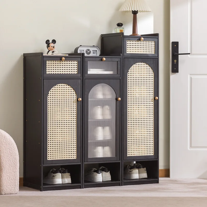 Home shoe cabinet Home door storage cabinet integrated against the wall large capacity storage 2026 new indoor dust shoe rack