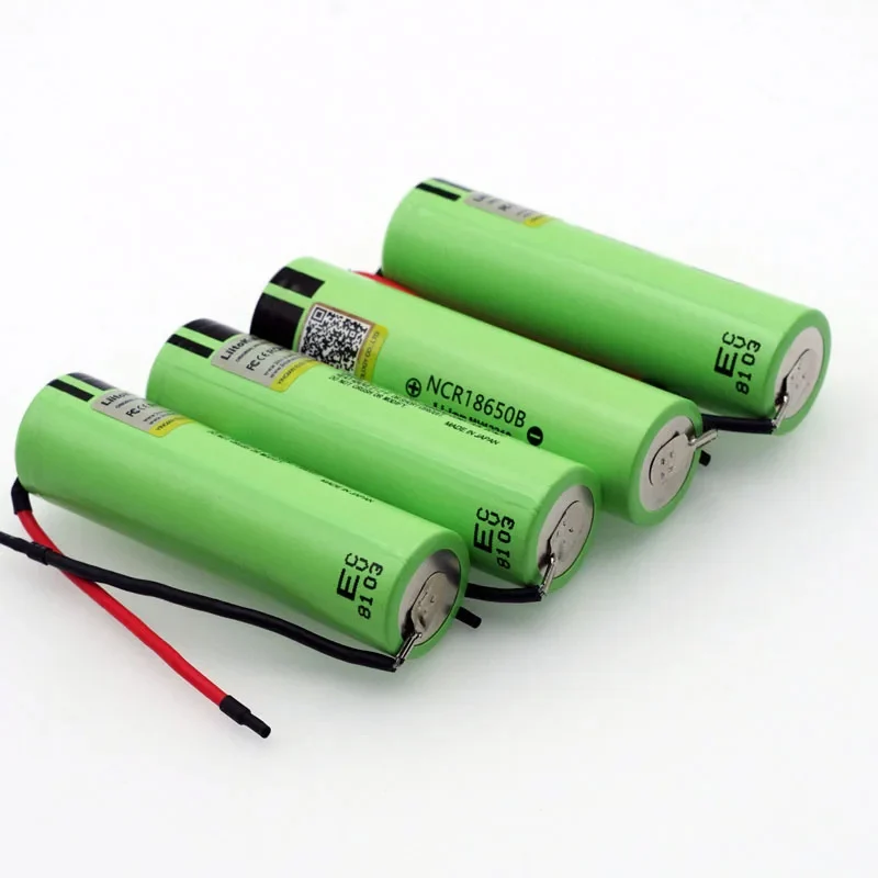 LiitoKala New Original NCR18650B 3.7v 3400mAh 18650 Li-ion Rechargeable Battery Welding Silica gel Cable DIY