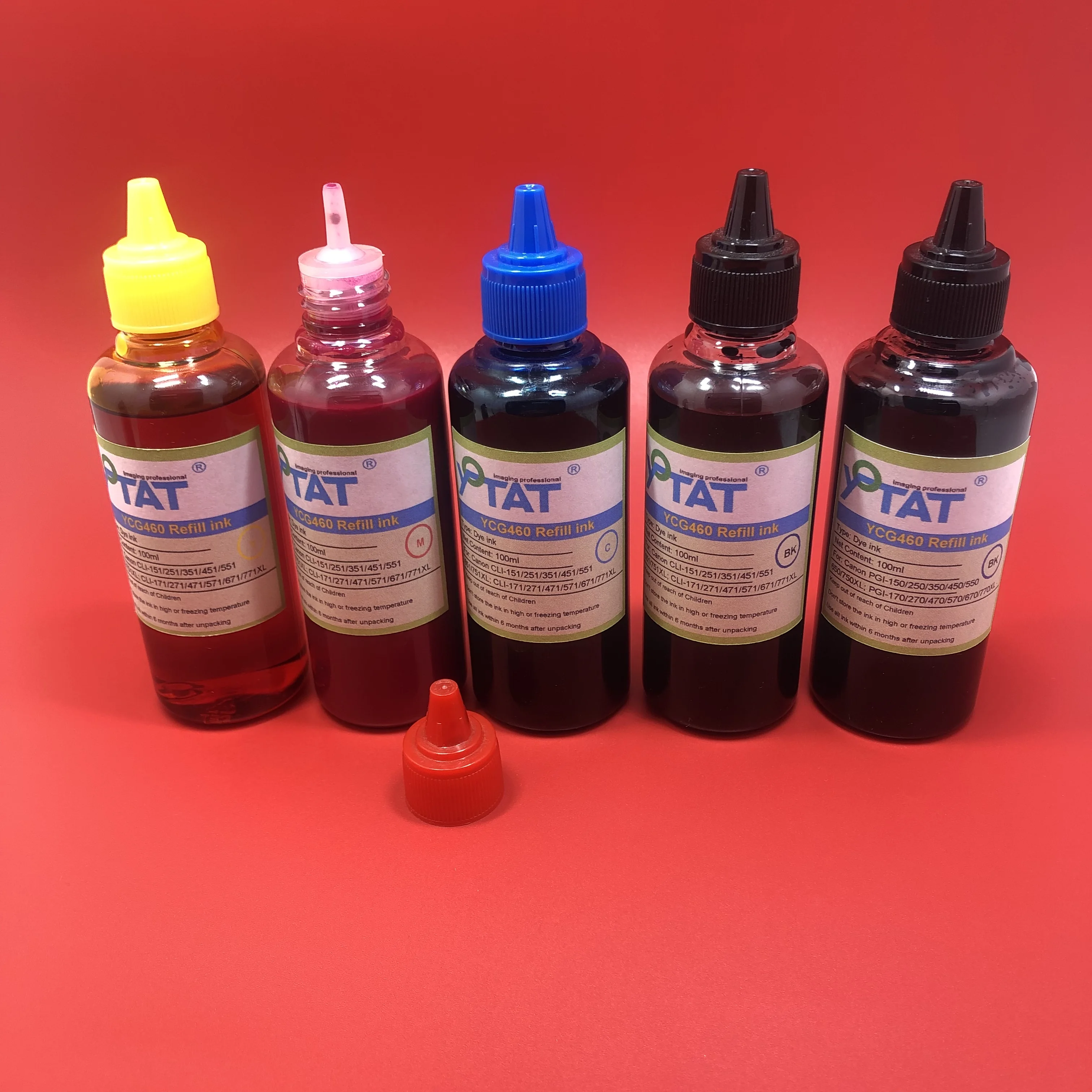 100ml/bottle Dye Ink Refill Ink for Canon PGI-150 CLI-151 PGI-250 CLI-251 BCI-350 BCI-351 PGI-450 CLI-451 PGI-470 CLI-571 Inks