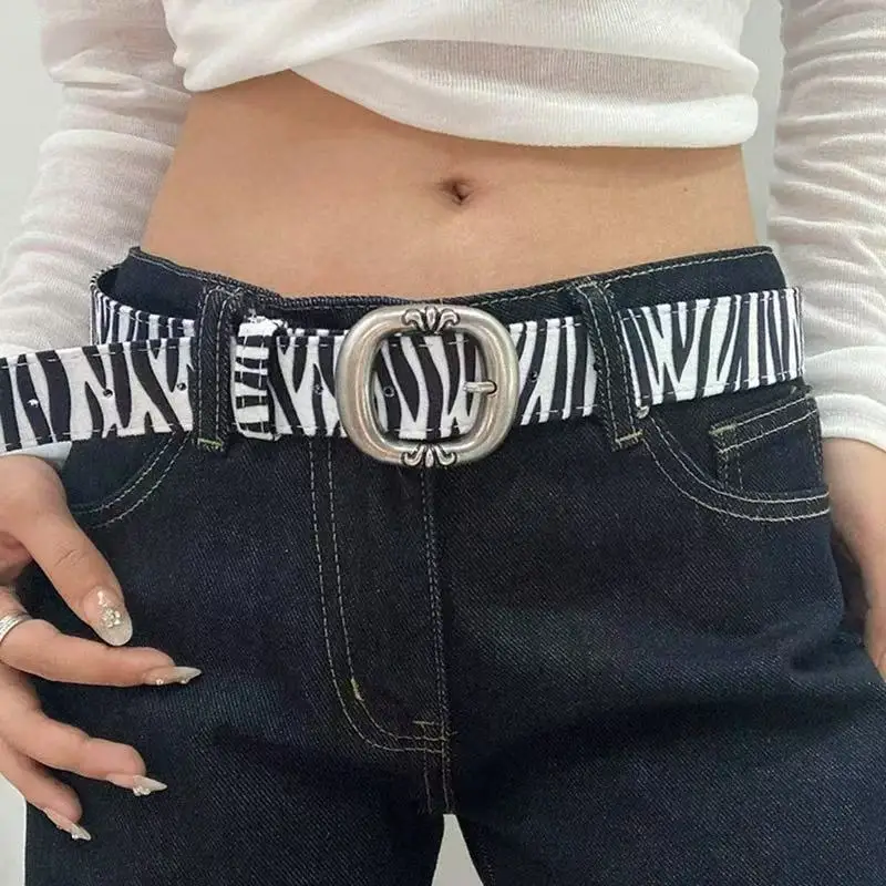 Shibuya Hot Girl Leopard Pattern Women's Belt Retro Versatile Adjustable Needle Buckle Belt y2k Paired with Skirt Jeans Belt