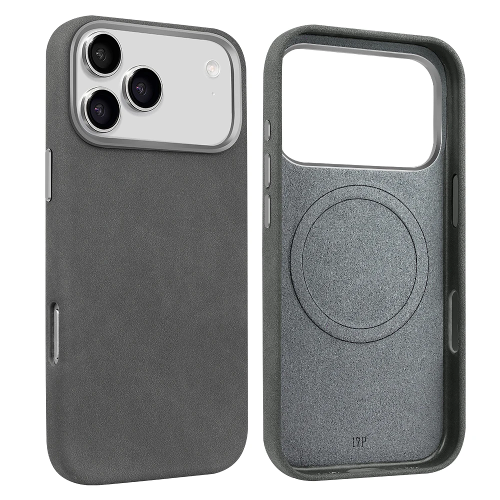 Funda de teléfono de gamuza para iPhone 17 pro con cubierta anticaída de carga inalámbrica magnética Compatible con iPhone 17 16 15 pro Max
