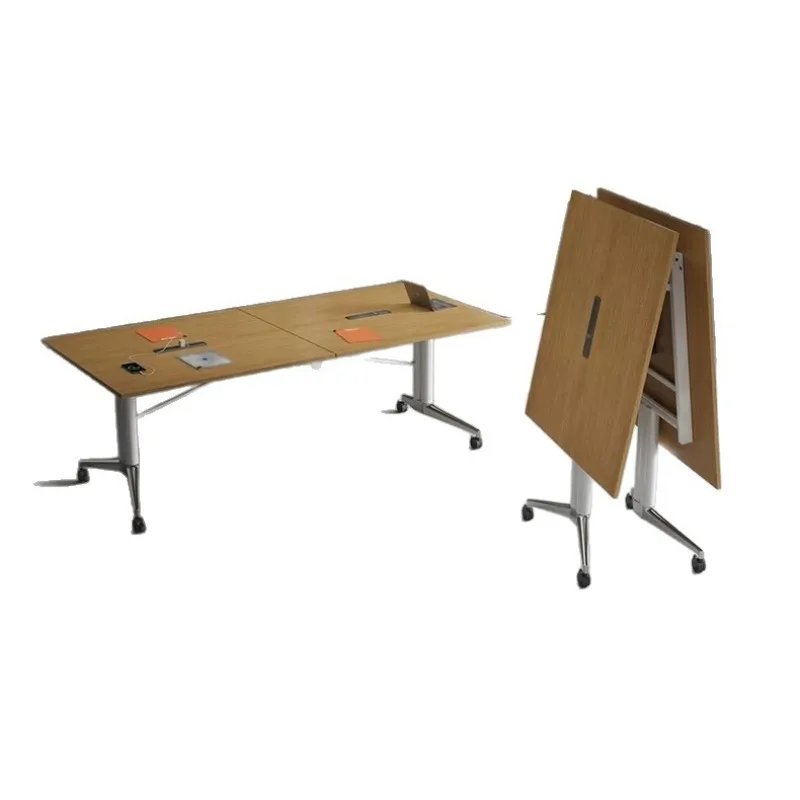 Foldable conference table mobile splicing folding table, long table desk, multi-functional retractable large desk long table