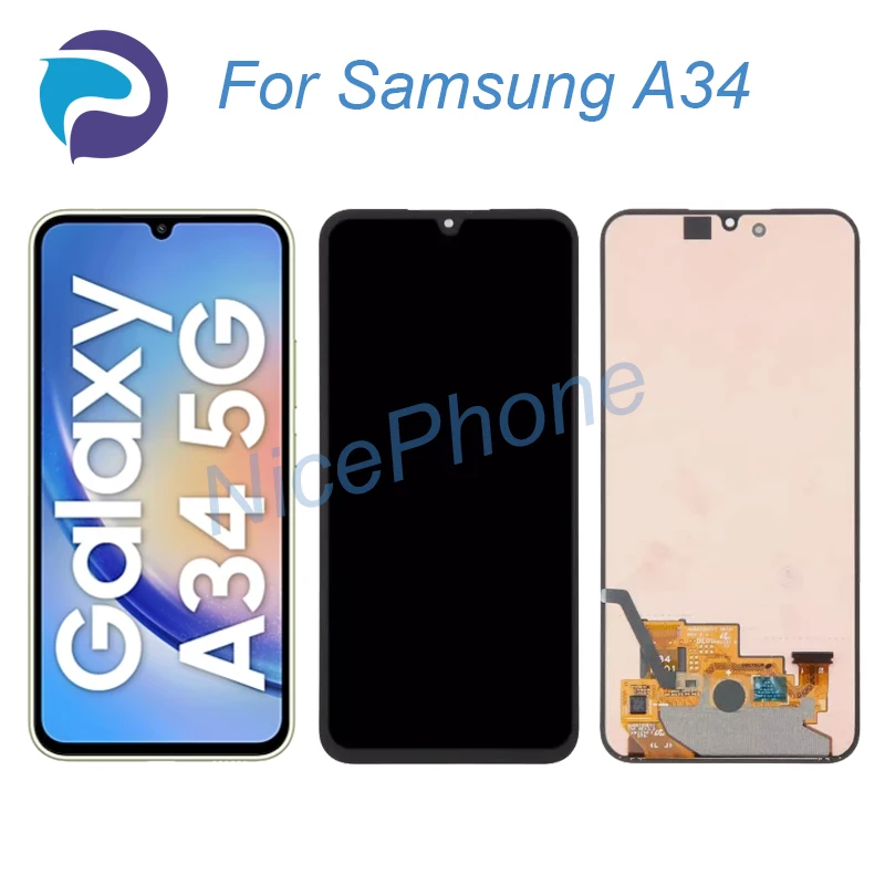 for Samsung A34 LCD Display Touch Screen Digitizer Assembly Replacement 6.6