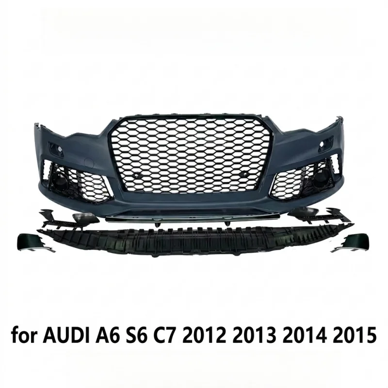 

Suitable for Audi A6/S6 C7, RS6 Look Front Bumper Assembly, Honeycomb Grille Body Kit