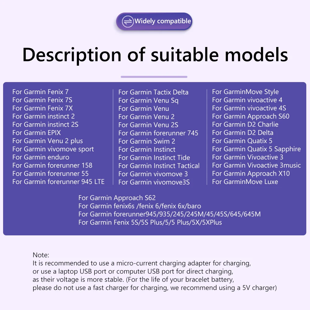 Cable de carga USB para reloj Garmin Fenix 7 7S 7X 6 6S 6X 5 5S 5X Vivoactive Venu 2, cargador de sincronización de datos, adaptador de corriente