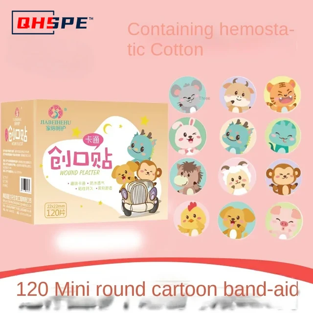 120 sztuk Cute Cartoon plaster medyczny wodoodporne bandaże samoprzylepne na rany pyłoszczelny oddychający pierwszy plaster samoprzylepny dla dzieci