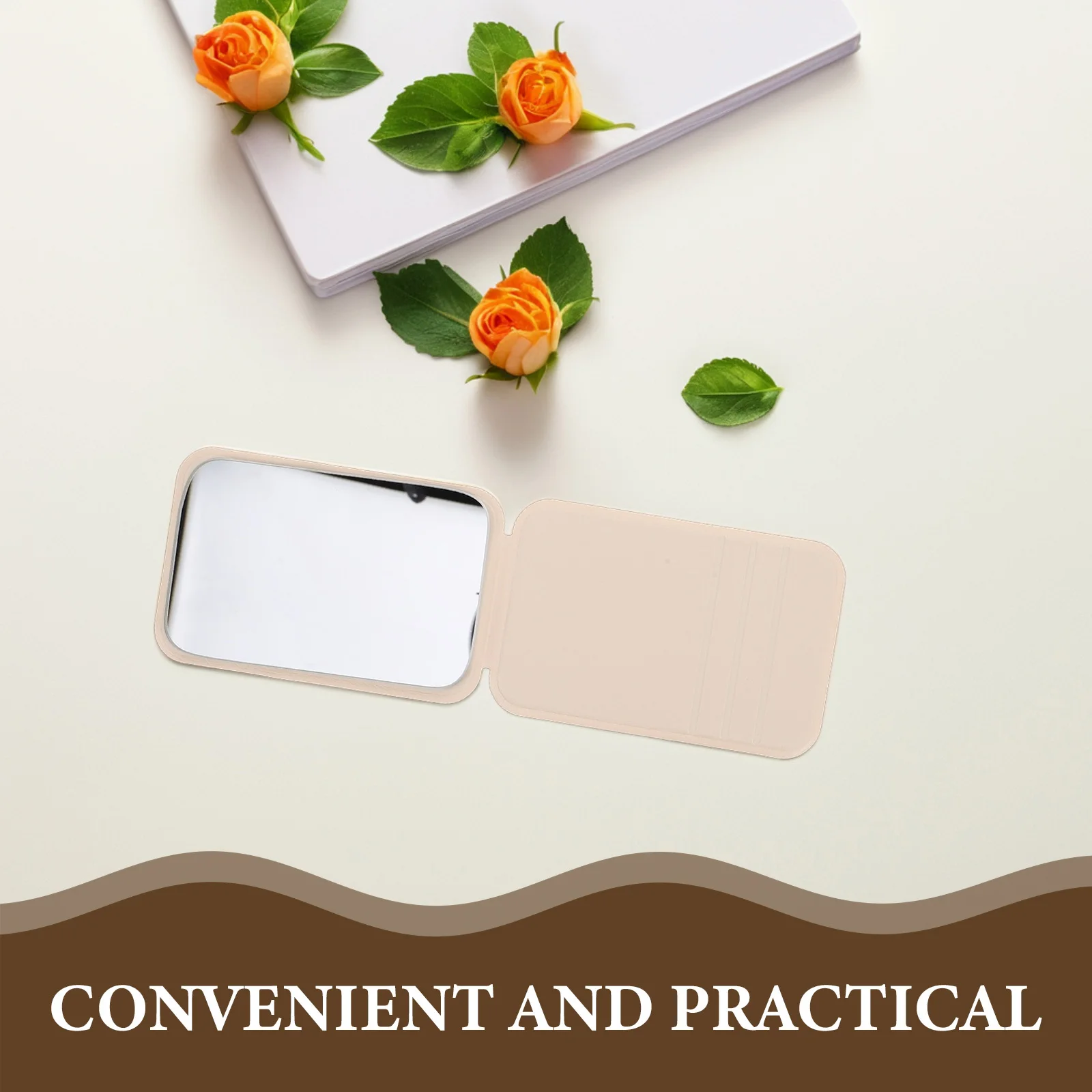 Make-upspiegel Make-up voor portemonnee Opvouwbaar Klein Compact Dames Klein Wit Schattig Reizen