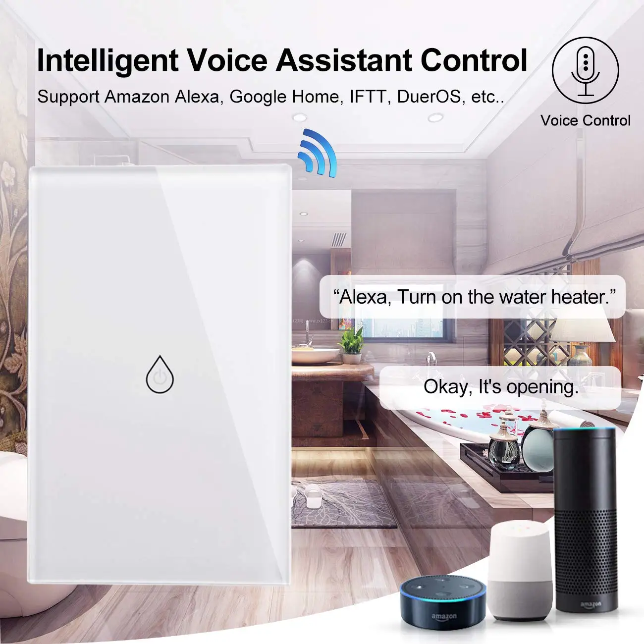Tuya WiFi inteligente 20A interruptor calentador de agua de caldera Control remoto moderno para el hogar seguro a través de la aplicación Smart Life funciona con Alexa