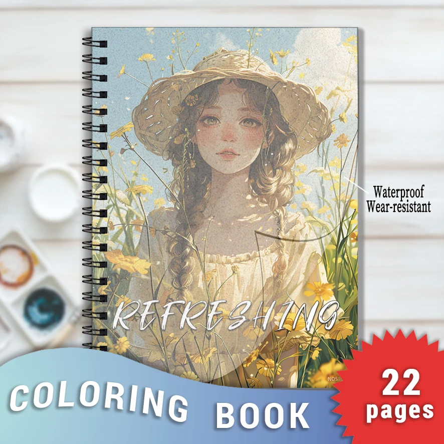 Adult Coloring Book 8.3x11.2 Inches 22 Pages Beauty Character Design Stress Relief Emotion Positivity Focus