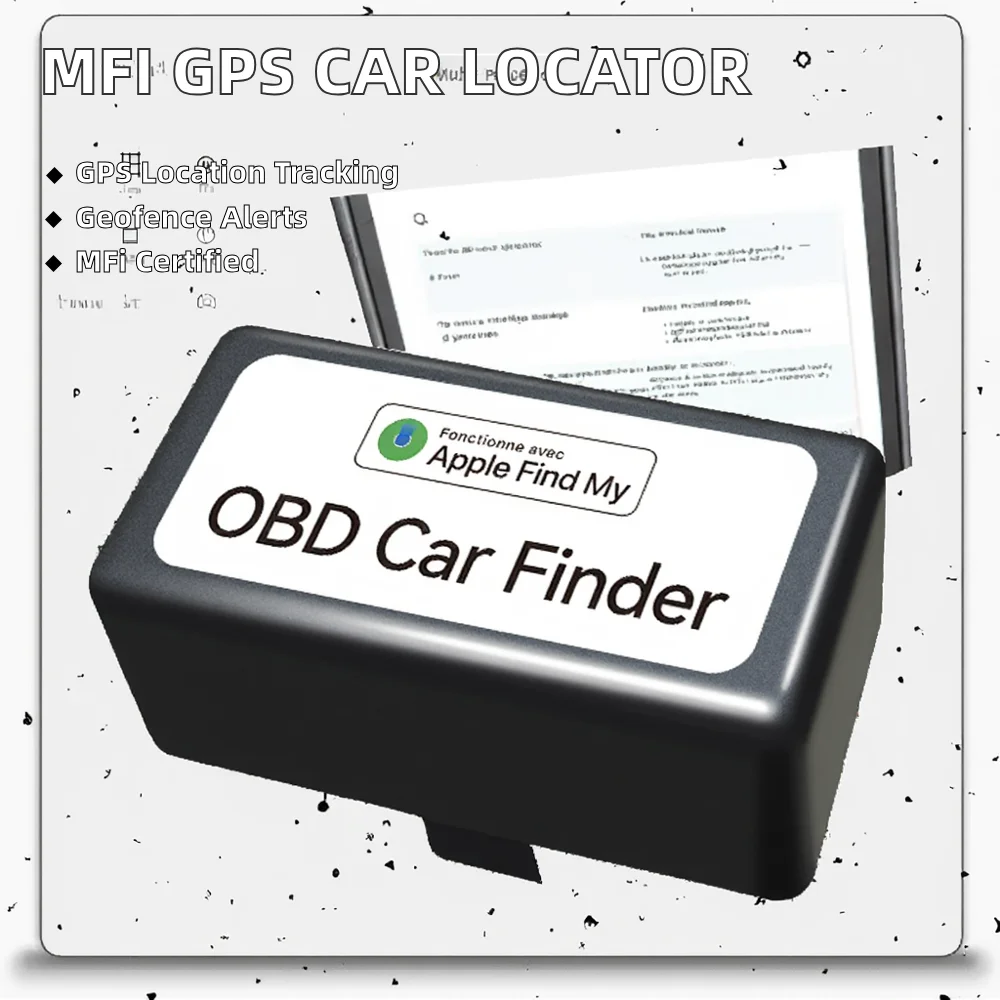 Traceur GPS sans fil certifié MFi, Compatible OBD, détecteur de voiture, application IOS pour suivi de la vue, navigation de la localisation de la voiture, Apple iPhone iPad