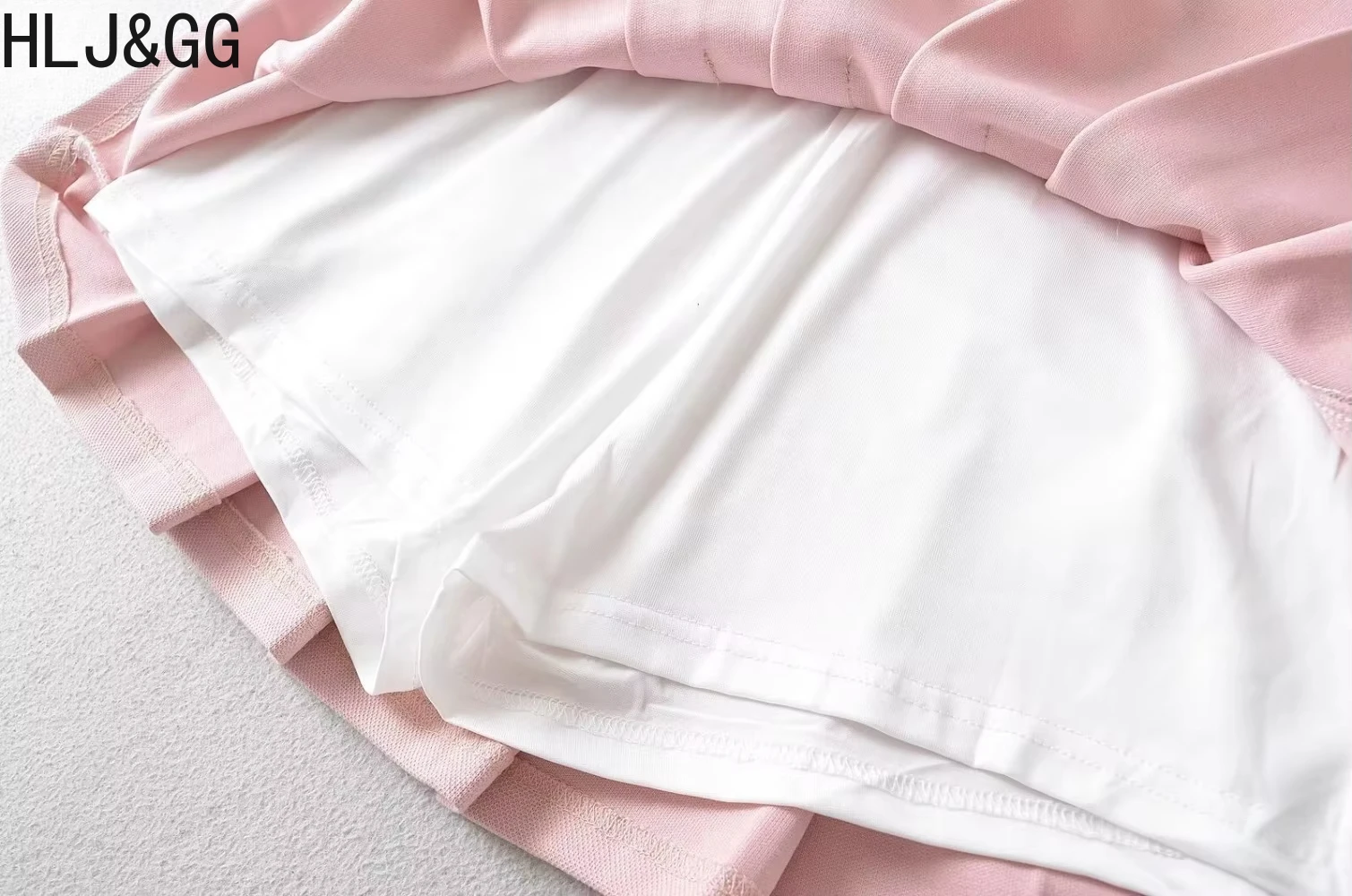 HLJ&GG Fashion Cute Candy Color Knitting Two Piece Sets Women Polo Collar Sleeveless Tank Top + Mini Pleated Skirts Outfits 2025
