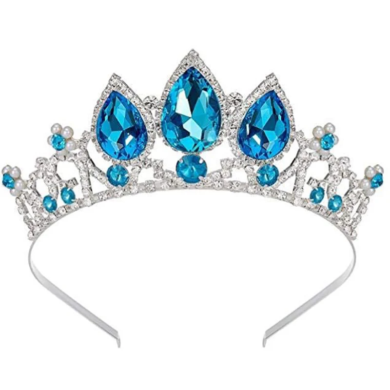 Bridal Wedding Crown Princess Girl Headdress Water Drops Glass Crystal Tiara Wedding Photography Hair Accessories Accessories