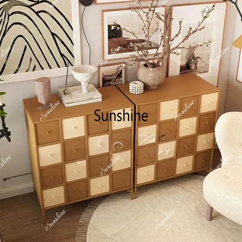 French vintage solid wood dresser cabinet, widened storage cabinet for living room
